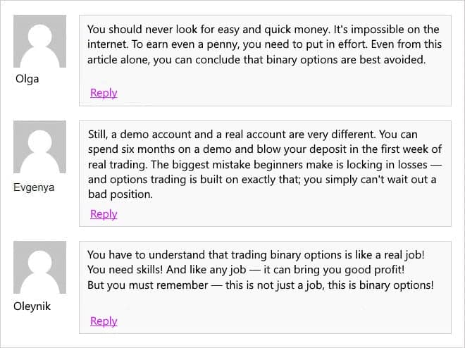 real reviews about binary options