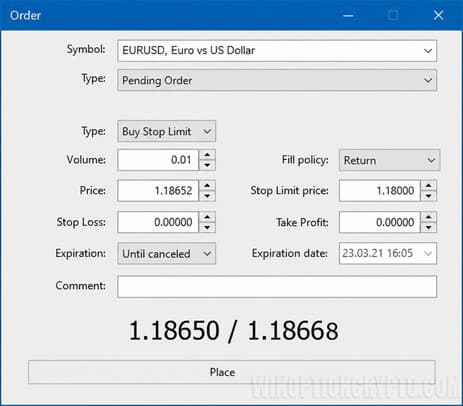 pending orders in MT4