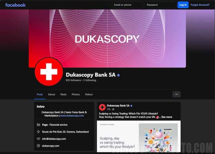 Facebook Dukascopy