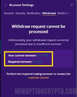 withdrawal of funds in iqcent