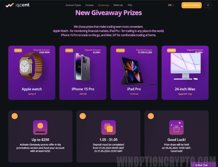 unique offers for users in iqcent