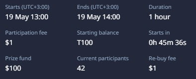 Pocet Option no-limit tournament conditions