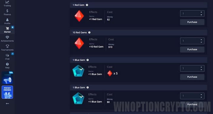 binary options broker gems pocket option