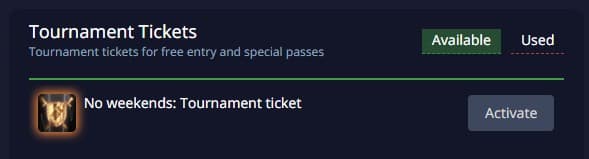 ticket to the Pocket Option tournament