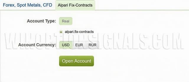 alpari binary options account