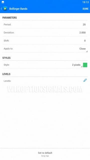 indicator settings