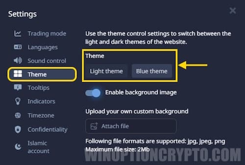 Changing the color theme
