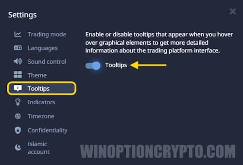 tooltip settings