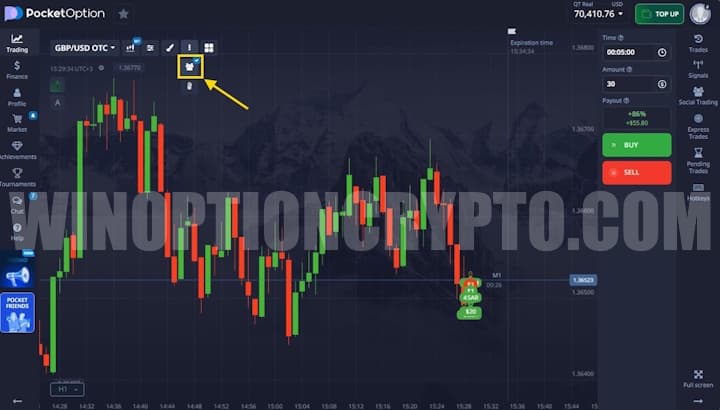 Displaying and copying other users' trades