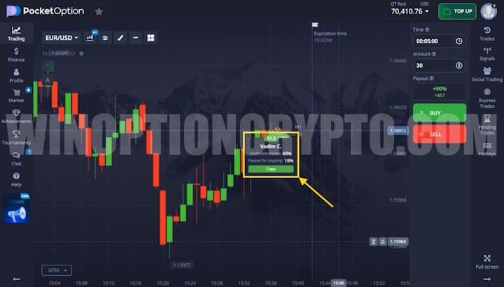 copying trades from the chart