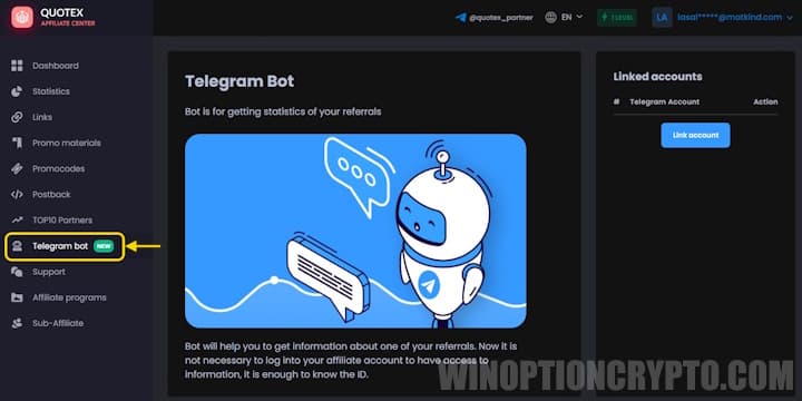 telegram bot for affiliate program quotex