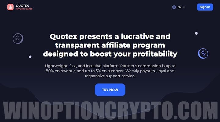 Quotex affiliate home page