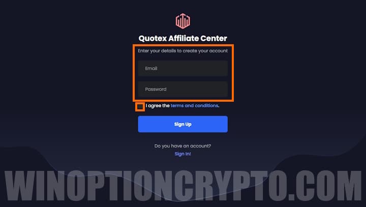 Quotex affiliate registration