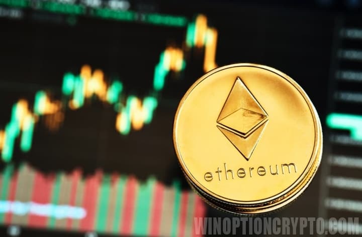 ethereum coin on chart background