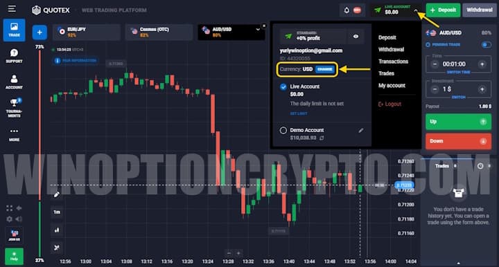 change account currency