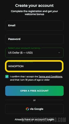 Binarium promo code