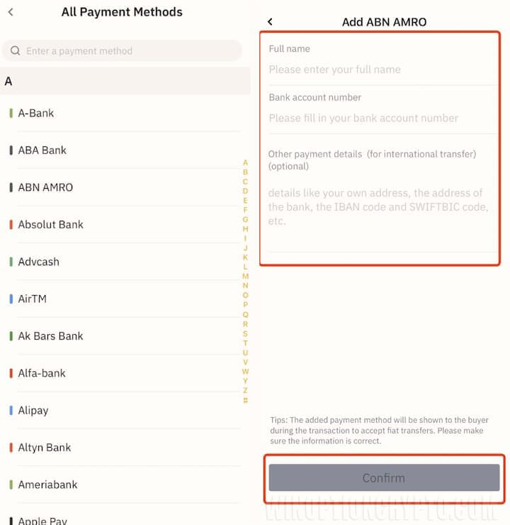 payment methods