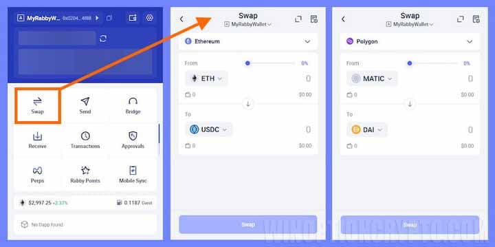 Cryptocurrency exchange in Rabbit Wallet