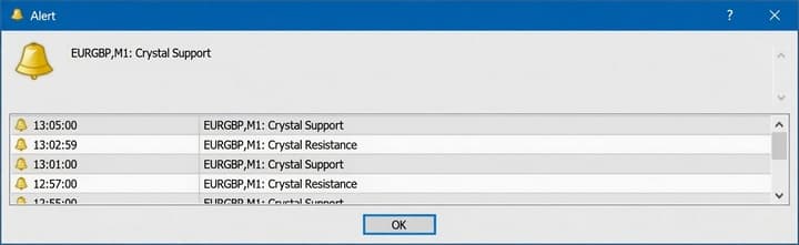 Crystal indicator alerts