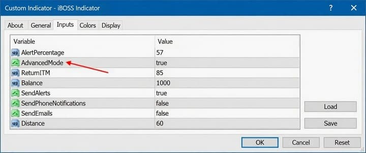 Boss indicator settings