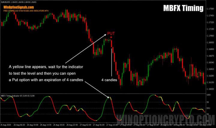 Buying a Put option using the MBFX Timing indicator