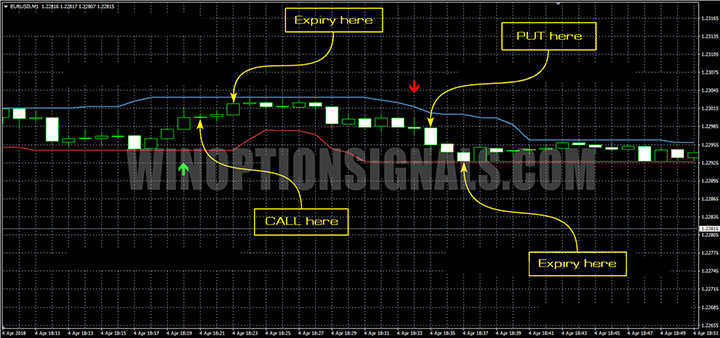 the indicator draws an arrow on the previous candle