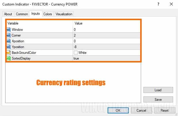 settings in FX VECTOR
